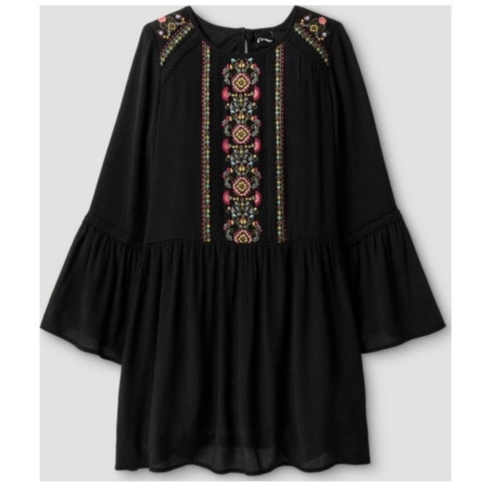 ArtClass Crinkle Gauze Long Sleeve Dress Size S